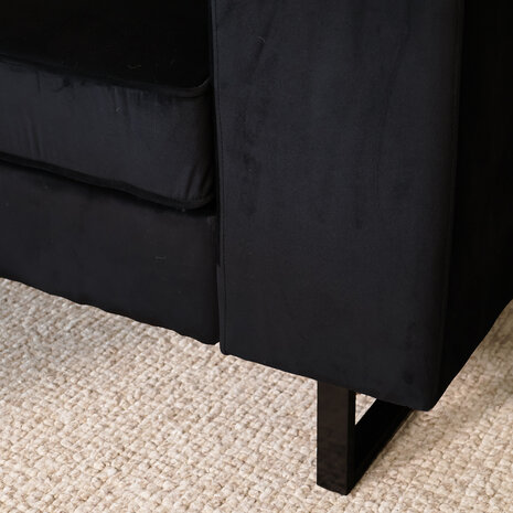 Lizzely Garden & Living Zitbank Zora 2,5-zits zwart velvet bank stof bankstel
