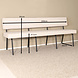 Lizzely Garden & Living Eetkamerbank Wendy 200cm zand stof eetbank