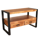 Lizzely Garden & Living Tv meubel bruin mangohout 100cm Linde