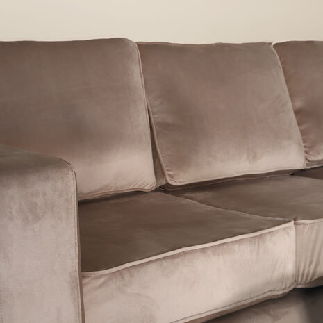 Lizzely Garden & Living Hoekbank design Venna 200cm bank champagne velvet loungebank zowel links als rechts bankstel Lizzely Garden & Living Hoekbank design Venna 200cm bank champagne velvet loungebank zowel links als rechts bankstel