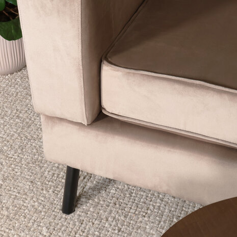 Lizzely Garden & Living Hoekbank design Venna 200cm bank champagne velvet loungebank zowel links als rechts bankstel Lizzely Garden & Living Hoekbank design Venna 200cm bank champagne velvet loungebank zowel links als rechts bankstel