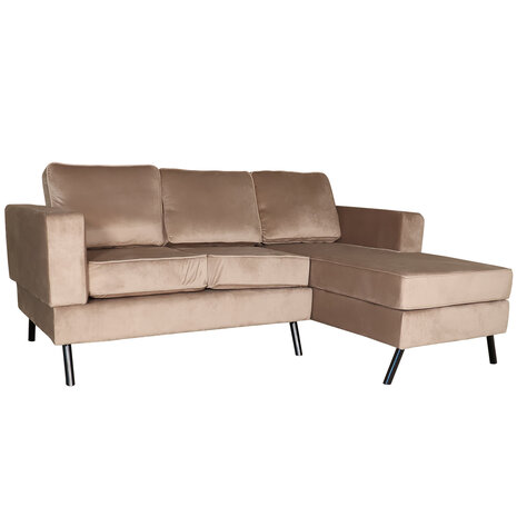 Lizzely Garden & Living Hoekbank design Venna 200cm bank champagne velvet loungebank zowel links als rechts bankstel Lizzely Garden & Living Hoekbank design Venna 200cm bank champagne velvet loungebank zowel links als rechts bankstel