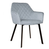 Lizzely Garden & Living Eetkamerstoel met armleuning Yurgan velvet blauw eetstoel