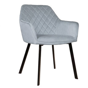 Lizzely Garden & Living Eetkamerstoel met armleuning Yurgan velvet blauw eetstoel