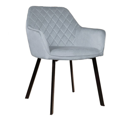 Lizzely Garden & Living Eetkamerstoel met armleuning Yurgan velvet blauw eetstoel
