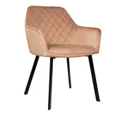 Lizzely Garden & Living Eetkamerstoel met armleuning Yurgan velvet champagne eetstoel