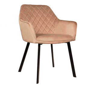 Lizzely Garden & Living Eetkamerstoel met armleuning Yurgan velvet champagne eetstoel