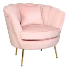 Fauteuil zitbank 1 persoons Belle velvet roze bankje