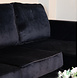 Lizzely Garden & Living Hoekbank design Venna 200cm bank zwart velvet loungebank zowel links als rechts bankstel