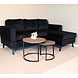 Lizzely Garden & Living Hoekbank design Venna 200cm bank zwart velvet loungebank zowel links als rechts bankstel