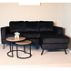 Lizzely Garden & Living Hoekbank design Venna 200cm bank zwart velvet loungebank zowel links als rechts bankstel