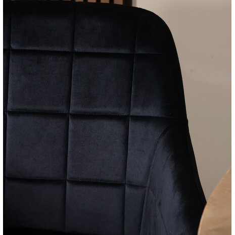 Lizzely Garden & Living Eetkamerstoel met armleuning Barbara zwart velvet eetstoel
