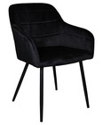 Eetkamerstoel met armleuning Barbara zwart velvet eetstoel