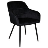 Lizzely Garden & Living Eetkamerstoel met armleuning Barbara zwart velvet eetstoel