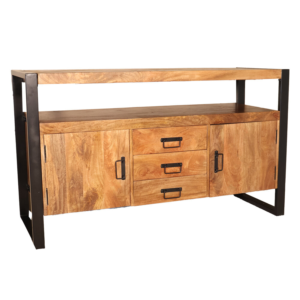 TV meubel mangohout Robin 135cm industrieel duurzaam massief hout mango