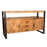 Lizzely Garden & Living TV meubel mangohout Robin 135cm industrieel duurzaam massief hout mango