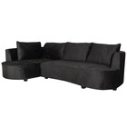 Hoekbank Lando 270cm bank zwart velvet bankstel links loungebank Hoekbank Lando 270cm bank zwart velvet bankstel links loungebank