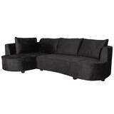 Lizzely Garden & Living Hoekbank Lando 270cm bank zwart velvet bankstel links loungebank