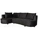 Lizzely Garden & Living Hoekbank Lando 270cm bank zwart velvet bankstel links loungebank