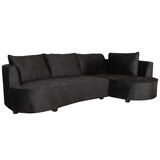Lizzely Garden & Living Hoekbank Lando 270cm bank zwart velvet bankstel rechts loungebank