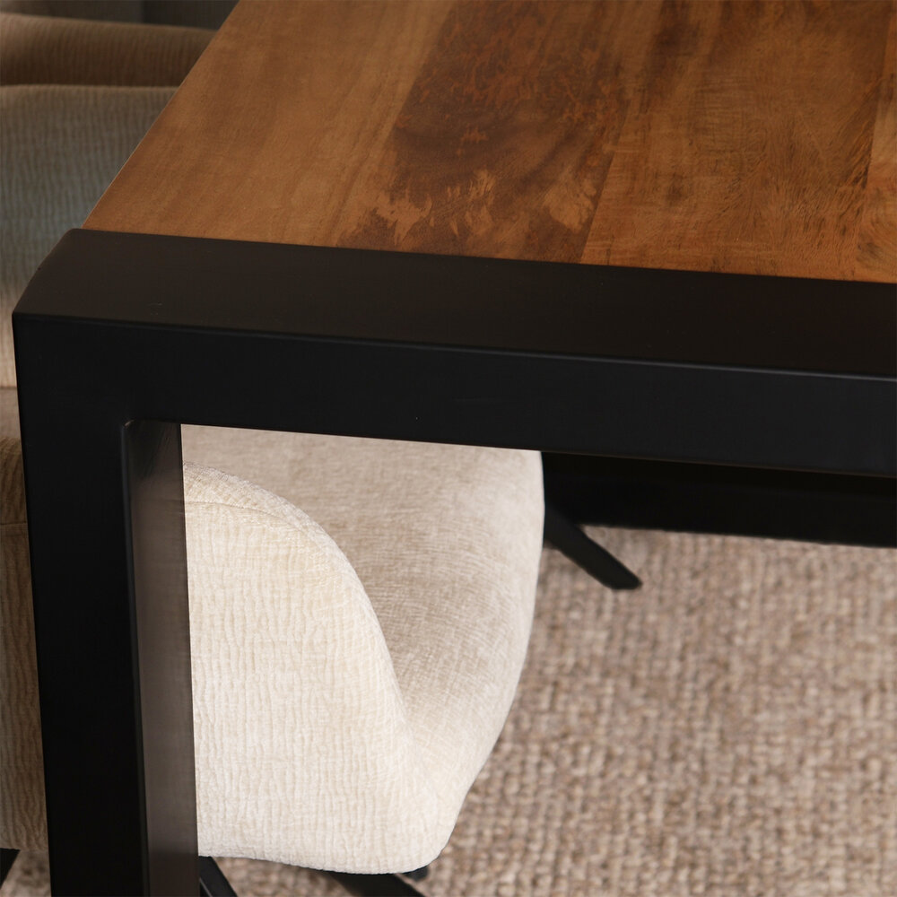 Eettafel rechthoekig Jonas 140x90cm mangohout duurzaam mango tafel