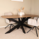 Lizzely Garden & Living Eettafel deens ovaal mangohout 180cm Austin lichtbruin ovale tafel duurzaam mango eetkamertafel