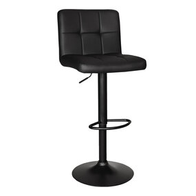 Lizzely Garden & Living Barkruk Anel met rugleuning: zwart leder barstoel met zwart onderstel