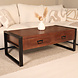 Lizzely Garden & Living Salontafel rechthoekig met lades walnoot bruin mangohout 120cm Kai