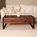 Lizzely Garden & Living Salontafel rechthoekig met lades walnoot bruin mangohout 120cm Kai