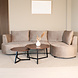 Lizzely Garden & Living Hoekbank Lando 270cm bank taupe velvet bankstel rechts loungebank
