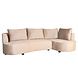 Lizzely Garden & Living Hoekbank Lando 270cm bank taupe velvet bankstel rechts loungebank