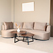Lizzely Garden & Living Hoekbank Lando 270cm bank taupe velvet bankstel links loungebank