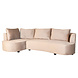 Lizzely Garden & Living Hoekbank Lando 270cm bank taupe velvet bankstel links loungebank