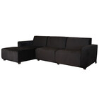 Hoekbank design Riley 270cm bank zwart velvet loungebank links