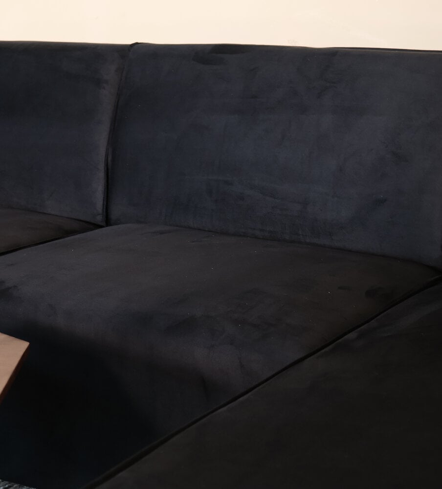 Hoekbank design Riley 270cm bank zwart velvet loungebank rechts
