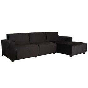 Lizzely Garden & Living Hoekbank design Riley 270cm bank zwart velvet loungebank rechts