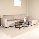 Lizzely Garden & Living Hoekbank design Riley 270cm bank champagne velvet loungebank rechts