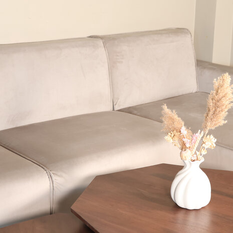 Lizzely Garden & Living Hoekbank design Riley 270cm bank champagne velvet loungebank rechts