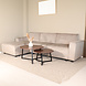 Lizzely Garden & Living Hoekbank design Riley 270cm bank champagne velvet loungebank links