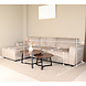 Lizzely Garden & Living Hoekbank design Riley 270cm bank champagne velvet loungebank links