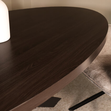 Lizzely Garden & Living Eettafel ovaal melamine 210cm Tommy donker walnoot ovale tafel