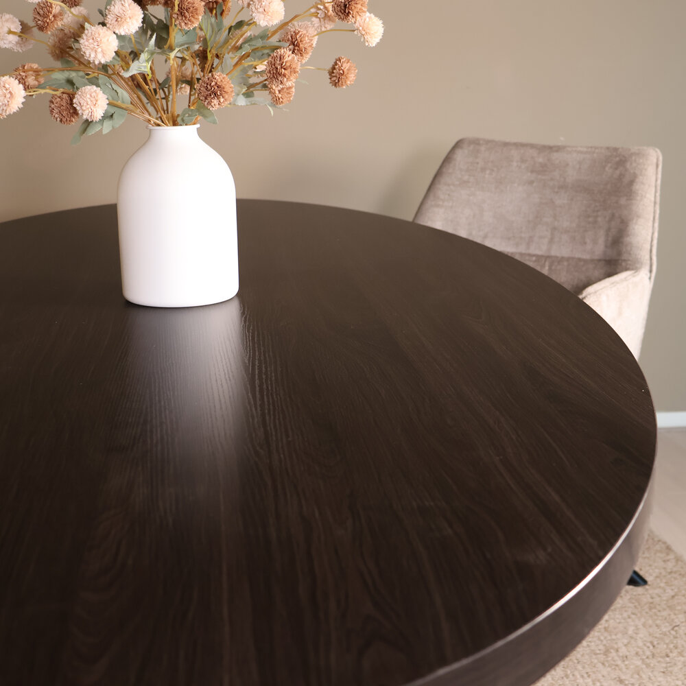 Eettafel ovaal melamine 210cm Tommy donker walnoot ovale tafel