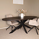 Lizzely Garden & Living Eettafel ovaal melamine 210cm Tommy donker walnoot ovale tafel