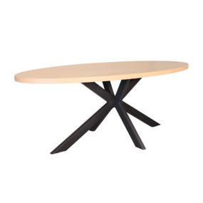 Lizzely Garden & Living Eettafel ovaal melamine 210cm Tommy lichtbruin ovale tafel