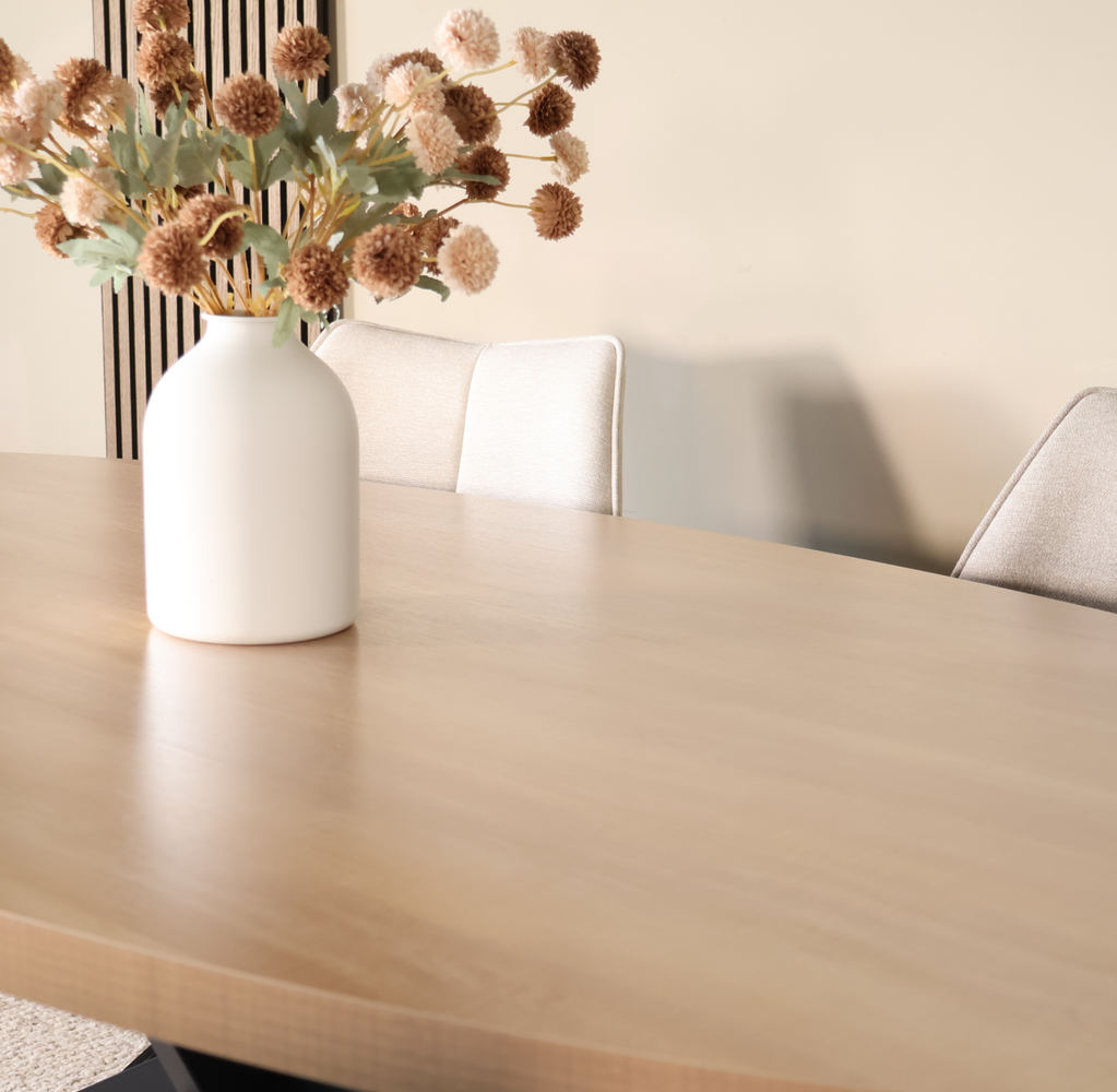 Eettafel ovaal melamine 210cm Tommy lichtbruin ovale tafel Eettafel ovaal melamine 210cm Tommy lichtbruin ovale tafel