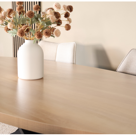 Lizzely Garden & Living Eettafel ovaal melamine 210cm Tommy lichtbruin ovale tafel Lizzely Garden & Living Eettafel ovaal melamine 210cm Tommy lichtbruin ovale tafel