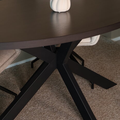 Lizzely Garden & Living Eettafel ovaal melamine 160cm Tommy donker walnoot ovale tafel