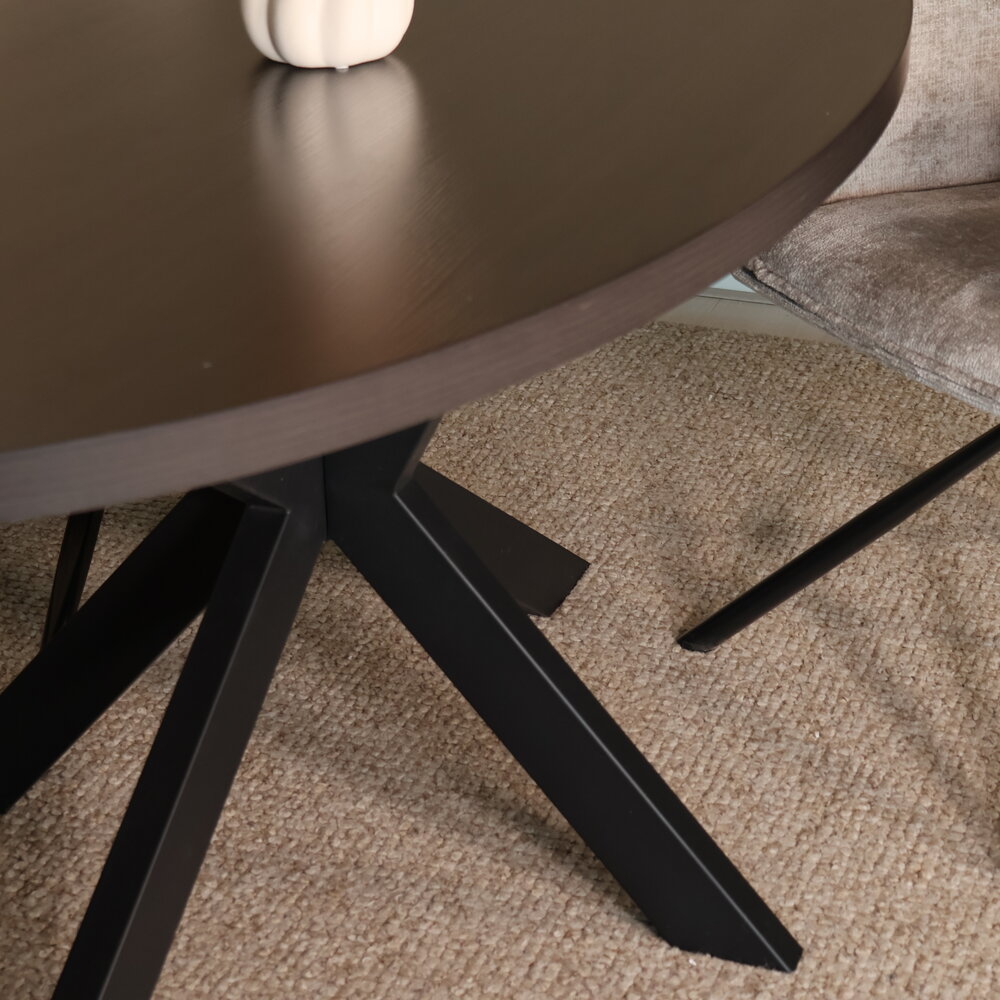 Eettafel ovaal melamine 160cm Tommy donker walnoot ovale tafel