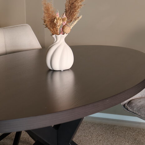 Lizzely Garden & Living Eettafel ovaal melamine 160cm Tommy donker walnoot ovale tafel