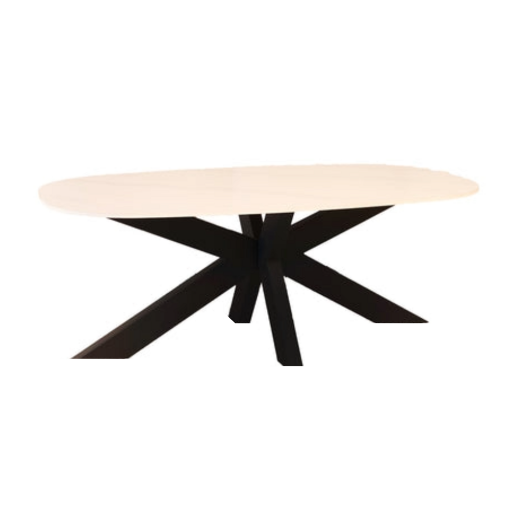 Salontafel deens ovaal 120cm Elif marmerlook wit